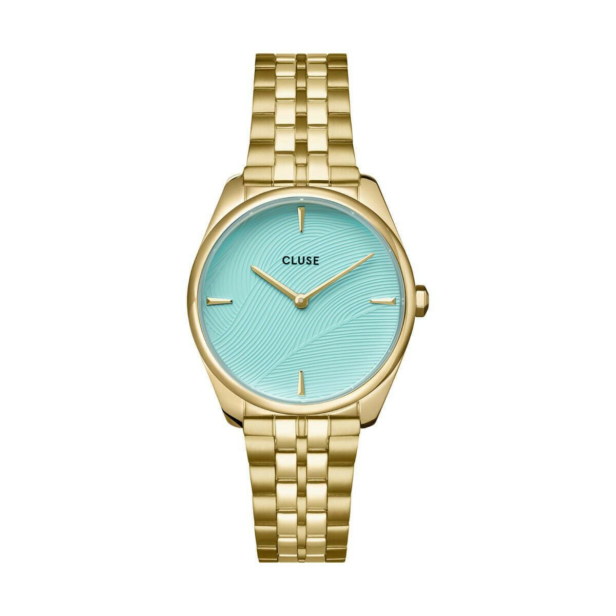 フェローチェ ペティット リーフテクスチャ プールブルー ゴールド